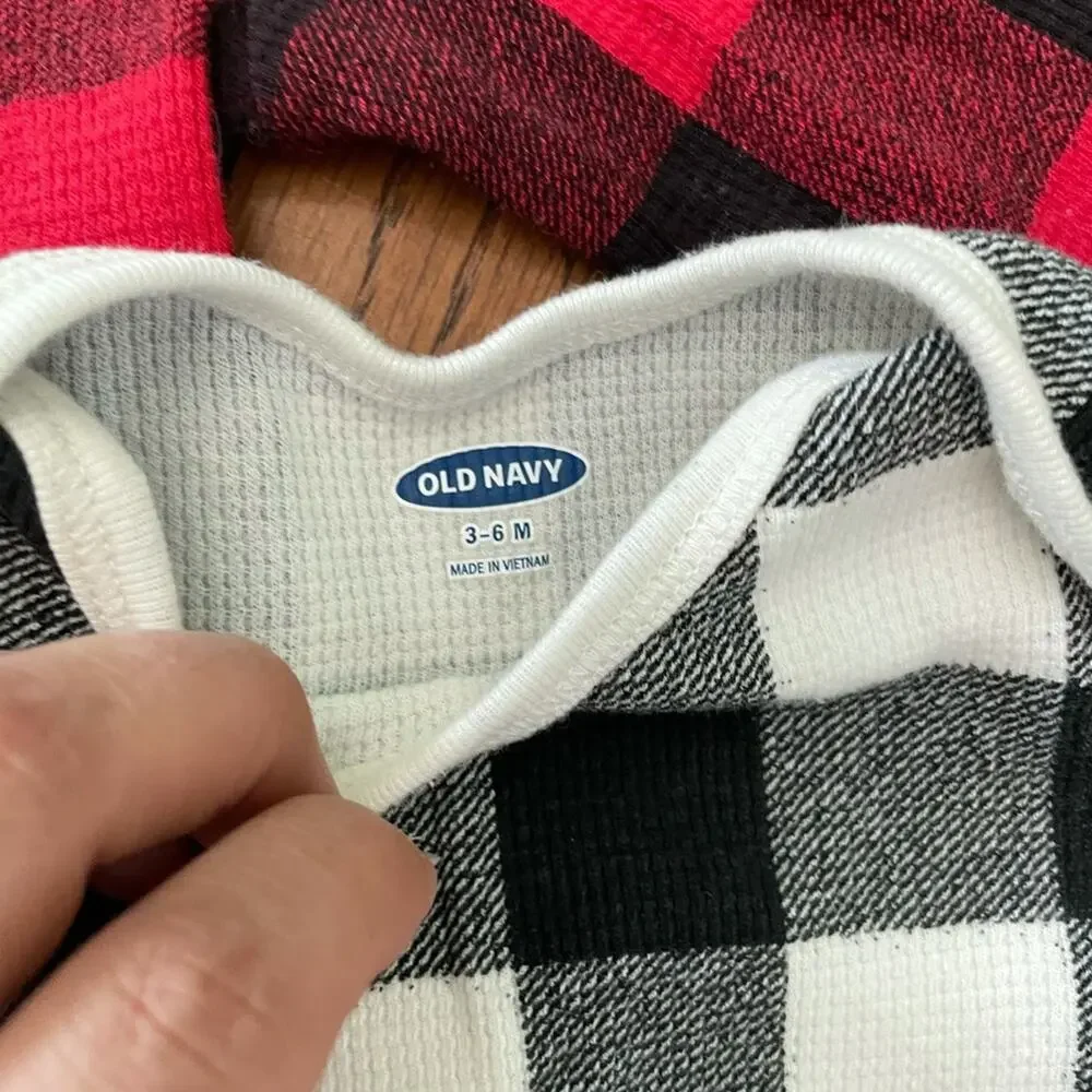 Old Navy 2 Plaid Bodysuits 3-6m